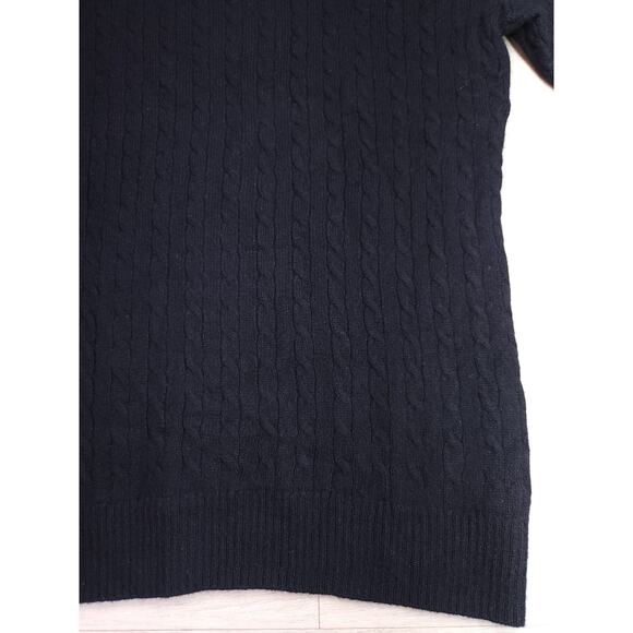 J. Crew Collection Italian Cashmere Sweater – Black Cable Knit, Size M - Picture 10 of 12